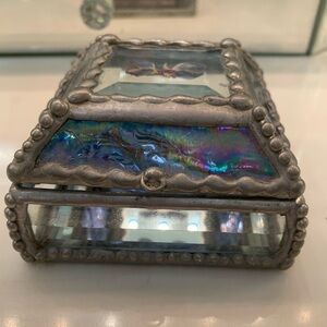 Handmade Iridescent Stained Glass Jewelry Box
